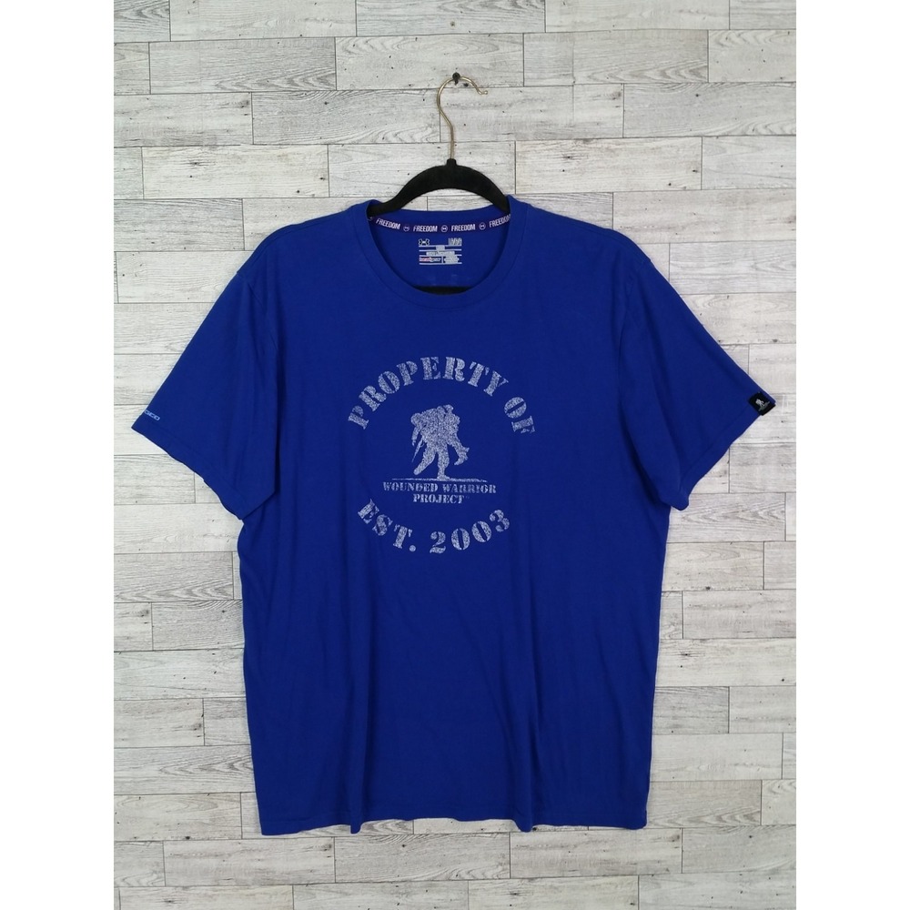 Mens Under Armour Wounded Warrior Project Royal Blue Loose Fit Shirt Sz Large L